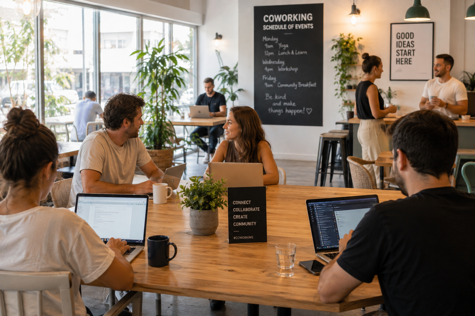 Espacio de coworking luminoso